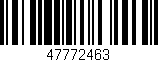 Código de barras (EAN, GTIN, SKU, ISBN): '47772463'