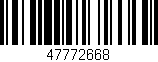Código de barras (EAN, GTIN, SKU, ISBN): '47772668'