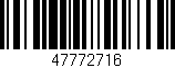 Código de barras (EAN, GTIN, SKU, ISBN): '47772716'