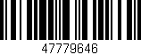 Código de barras (EAN, GTIN, SKU, ISBN): '47779646'