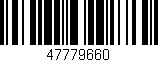 Código de barras (EAN, GTIN, SKU, ISBN): '47779660'