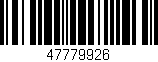 Código de barras (EAN, GTIN, SKU, ISBN): '47779926'