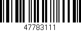 Código de barras (EAN, GTIN, SKU, ISBN): '47783111'