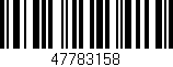 Código de barras (EAN, GTIN, SKU, ISBN): '47783158'