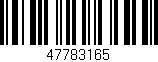 Código de barras (EAN, GTIN, SKU, ISBN): '47783165'
