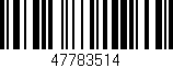 Código de barras (EAN, GTIN, SKU, ISBN): '47783514'