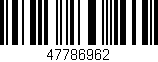 Código de barras (EAN, GTIN, SKU, ISBN): '47786962'