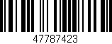 Código de barras (EAN, GTIN, SKU, ISBN): '47787423'