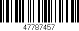 Código de barras (EAN, GTIN, SKU, ISBN): '47787457'