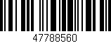 Código de barras (EAN, GTIN, SKU, ISBN): '47788560'