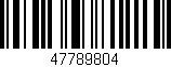 Código de barras (EAN, GTIN, SKU, ISBN): '47789804'