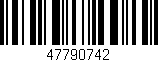 Código de barras (EAN, GTIN, SKU, ISBN): '47790742'