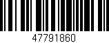 Código de barras (EAN, GTIN, SKU, ISBN): '47791860'