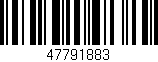Código de barras (EAN, GTIN, SKU, ISBN): '47791883'