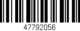 Código de barras (EAN, GTIN, SKU, ISBN): '47792056'