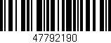 Código de barras (EAN, GTIN, SKU, ISBN): '47792190'