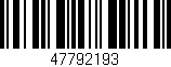 Código de barras (EAN, GTIN, SKU, ISBN): '47792193'