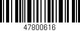 Código de barras (EAN, GTIN, SKU, ISBN): '47800616'