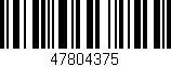 Código de barras (EAN, GTIN, SKU, ISBN): '47804375'