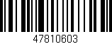 Código de barras (EAN, GTIN, SKU, ISBN): '47810603'