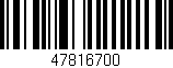Código de barras (EAN, GTIN, SKU, ISBN): '47816700'