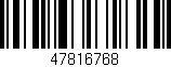 Código de barras (EAN, GTIN, SKU, ISBN): '47816768'