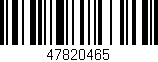 Código de barras (EAN, GTIN, SKU, ISBN): '47820465'