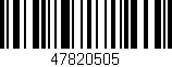 Código de barras (EAN, GTIN, SKU, ISBN): '47820505'