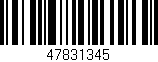 Código de barras (EAN, GTIN, SKU, ISBN): '47831345'