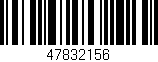 Código de barras (EAN, GTIN, SKU, ISBN): '47832156'