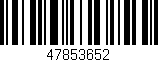 Código de barras (EAN, GTIN, SKU, ISBN): '47853652'