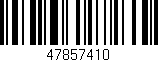 Código de barras (EAN, GTIN, SKU, ISBN): '47857410'