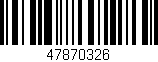 Código de barras (EAN, GTIN, SKU, ISBN): '47870326'