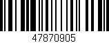 Código de barras (EAN, GTIN, SKU, ISBN): '47870905'