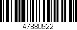 Código de barras (EAN, GTIN, SKU, ISBN): '47880922'