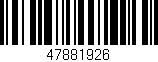 Código de barras (EAN, GTIN, SKU, ISBN): '47881926'