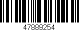 Código de barras (EAN, GTIN, SKU, ISBN): '47889254'
