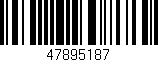 Código de barras (EAN, GTIN, SKU, ISBN): '47895187'