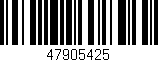 Código de barras (EAN, GTIN, SKU, ISBN): '47905425'