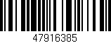 Código de barras (EAN, GTIN, SKU, ISBN): '47916385'