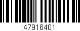 Código de barras (EAN, GTIN, SKU, ISBN): '47916401'