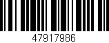 Código de barras (EAN, GTIN, SKU, ISBN): '47917986'