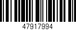 Código de barras (EAN, GTIN, SKU, ISBN): '47917994'