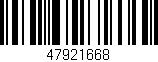 Código de barras (EAN, GTIN, SKU, ISBN): '47921668'