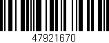 Código de barras (EAN, GTIN, SKU, ISBN): '47921670'