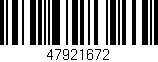 Código de barras (EAN, GTIN, SKU, ISBN): '47921672'