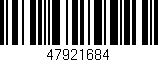 Código de barras (EAN, GTIN, SKU, ISBN): '47921684'