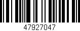 Código de barras (EAN, GTIN, SKU, ISBN): '47927047'