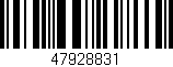 Código de barras (EAN, GTIN, SKU, ISBN): '47928831'