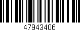 Código de barras (EAN, GTIN, SKU, ISBN): '47943406'
